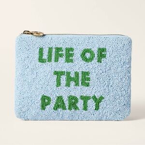 ♠️🩵 kate spade x Target Life of the Party Beaded Clutch Blue and Green Zippered